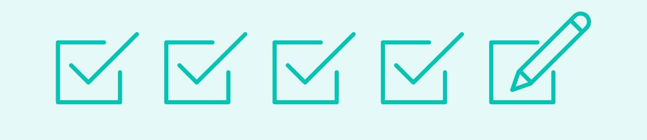 Graphic of checked boxes and a pencil